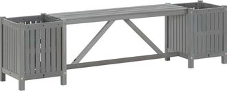 vidaXL Banco De Jard&iacute;n Muebles De Exterior Terraza Con 2 Maceteros 150 Cm Madera De Acacia Gris 020011340