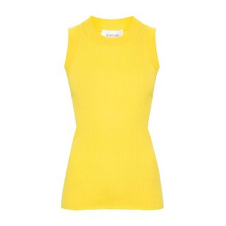 Sportmax Dames, Tops, Geel, Maat: L Katoen