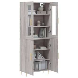 Berkfield Home Highboard Grey Sonoma 69.5x34x180 cm Engineered Wood