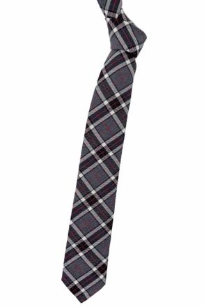 Robert Talbott Mens Best Of Class Woven Wool Tie In Black, Grey And Red Plaid
