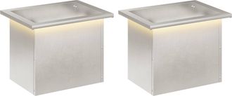 vidaXL Jardinera Para Jard&iacute;n Con Luces Led 2 Uds. Plateado Vidaxl