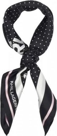 Karl Lagerfeld Ikon Choup Zijden Sjaal - Dames - Zijden sjaals - Zwart - ONE Size - Accessoires