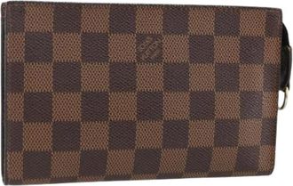 Louis Vuitton Pre-owned Clutches, female, Brown, Size: ONE SIZE Pre-owned Damier Ebene Pouch