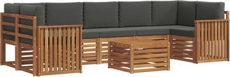 vidaXL Conjunto De Sof&aacute;s De Exterior 8 Uds. Natural Y Antracita Vidaxl