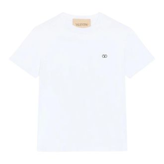 Valentino Tops, Heren, Wit, XL, Katoen, VLogo T-shirt