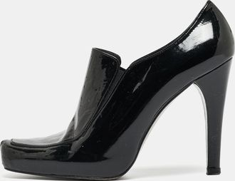 Stuart Weitzman Black Patent Leather Loafer Pumps