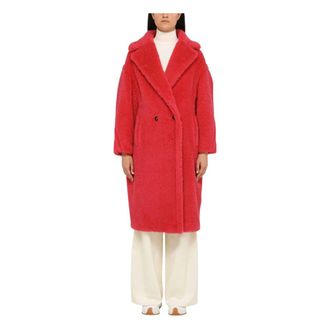 Max Mara Double-Breasted Coats, female, Red, Size: XS Cappotto
