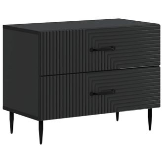 vidaXL Armario De Noche Negro 62 X 34,5 X 47,5 Cm Madera De Ingenier&iacute;a Vidaxl