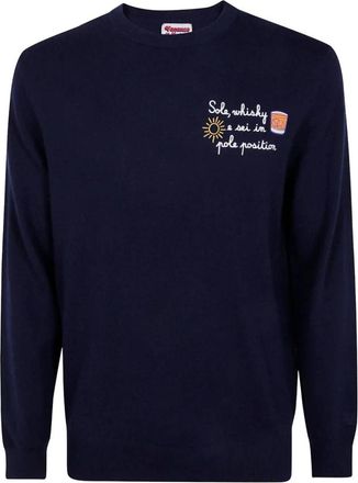 MC2 Saint Barth Heron Light Ronde hals Truien - Heren - Ronde hals truien - Blauw - XL - Wol - Truien & Vesten