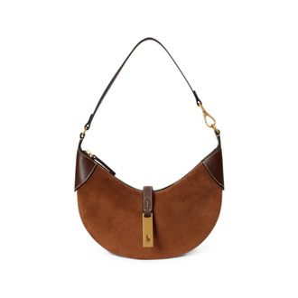 Ralph Lauren Mini Polo ID Suede Shoulder Bag