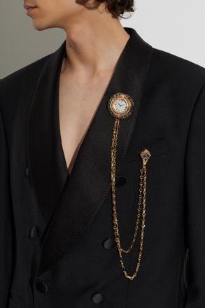 Dolce & Gabbana Crystal Brooch, Mens, Gold
