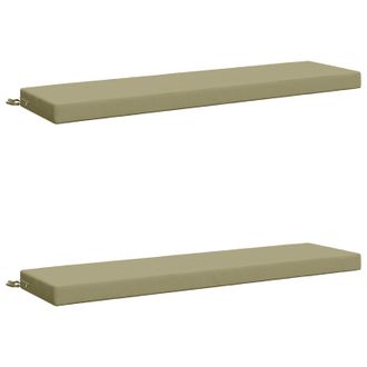 vidaXL Cuscini Per Panchina Soest 2 Pz 100% Poliestere Verde Chiaro Vidaxl