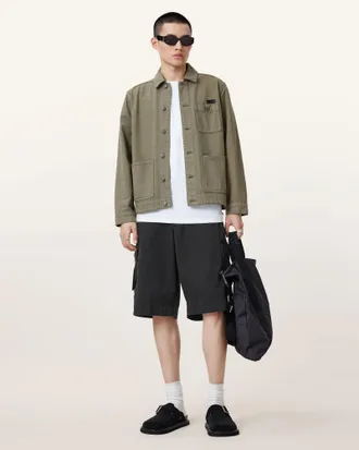 AllSaints Mens Cotton Flynn Cargo Shorts, Size: 32
