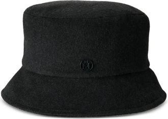 Maison Michel Cappello bucket con placca logo - Nero