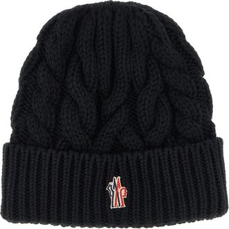 Moncler Black Logo Beanie Hat