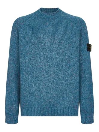 Stone Island Maglione Girocollo In Misto Lana MoulinÉ Con Maniche Raglan-Uomo