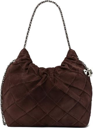 Tory Burch Fleming Suede Mini Hobo in Licorice at Nordstrom