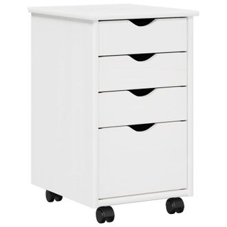 vidaXL Gabinete Rodante Con Rueda 34 X 39 X 56 Cm Pino Macizo Vidaxl