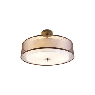 QAZQA Qazqa - Smart Ceiling Lamp Brown with White 50 cm 3-Lights incl. 3 Wifi A60 - Drum Duo