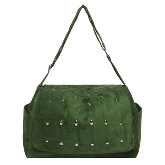 Generic Women Faux Suede Underarm Shoulder Bag with Zipper for Daily Use Travel (Coffee) (Green)