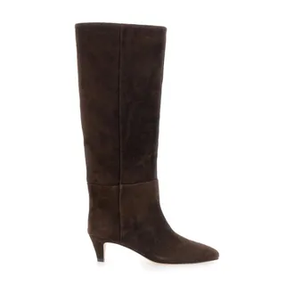 Twinset Leather Heeled Boots - female - Twinset - Heeled Boots - Brown - 3 UK - Shoes