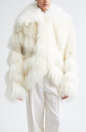 Altuzarra Bennie Genuine Shearling Jacket in Ivory at Nordstrom, Size X-Small