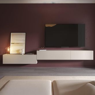 Dmora Estanter&iacute;a Gavala, Mueble De Sal&oacute;n Modular, 3 Estantes, Puerta, Beige