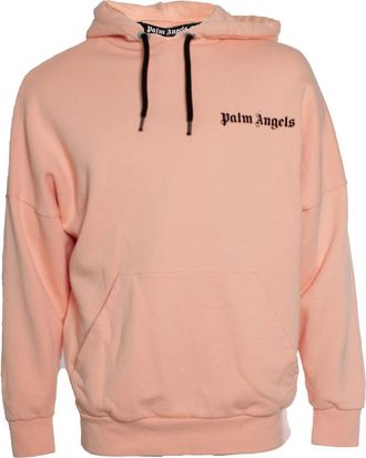 Palm Angels Oversized logo flocked fleece hoodie
