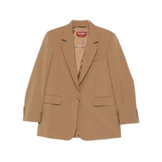 Max Mara Blazers, female, Brown, Size: M Single-breasted Jacket