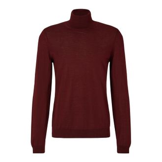 HUGO BOSS Mens Musso-P Sweater in Red Wool - Size X-Large
