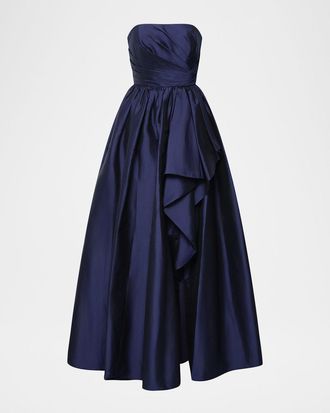 Theia Esmerina Strapless Taffeta Gown