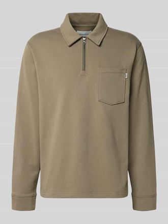 Wood Wood Regular Fit Poloshirt mit Brusttasche Modell Andrew in Hellbraun, Größe XXL