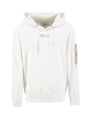 Alpha Industries Hoodie ALPHA INDUSTRIES Organics EMB Hoodie, Herren, Gr. XXL, weiss (organic wei&szlig;), Obermaterial: 100% Baumwolle, regular fit, Sweatshirts Hoodie