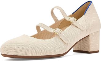 Rothy's The Double Buckle Mary Jane Heel High Womens Heels Conch : 10.5 M, Synthetic