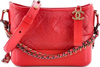 Chanel Gabrielle Quilted Aged Calfskin Small hobo bag - Rood