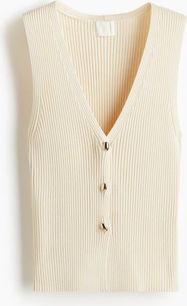 H&M Gilet in Rippstrick - Beige