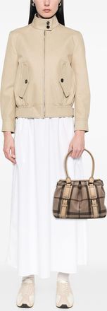 Burberry Pre-owned Womens Plaid Canvas Shoulder Bag - Sage Green Textile - One Size