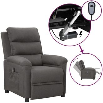vidaXL Poltrona Elettrica Reclinabile Grigio Scuro in Tessuto - Vidaxl