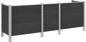 vidaXL Valla De Cubo De Basura Gris 315 X 85 X 115 Cm Aluminio Y Wpc Vidaxl