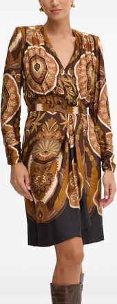 Luisa Spagnoli Midi-jurk met lange mouwen - Bruin