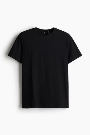H&M COOLMAX T-Shirt Slim Fit - Schwarz