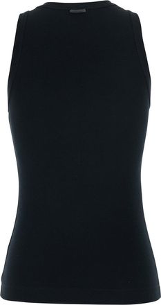 Brunello Cucinelli Womens Top Black Ribbed Cotton Tops