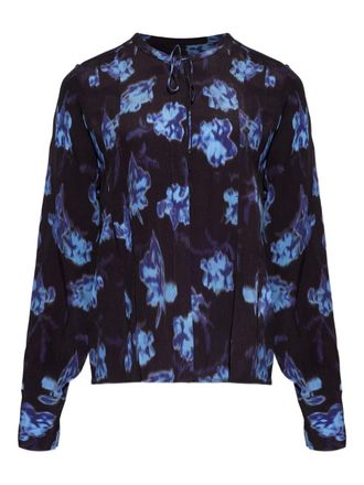Rag & Bone Shirt met bloemenprint - Zwart