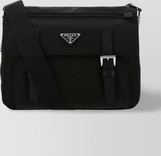 Prada nylon crossbody bag leather inserts