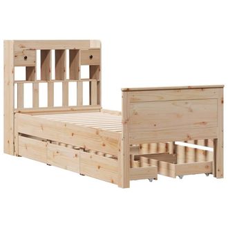Berkfield Home Decorative Bookcase Bed without Mattress 90x200 cm Solid Wood Pine in Light Brown
