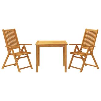 Berkfield Home 3 Piece Garden Dining Set Solid Wood Acacia in Brown