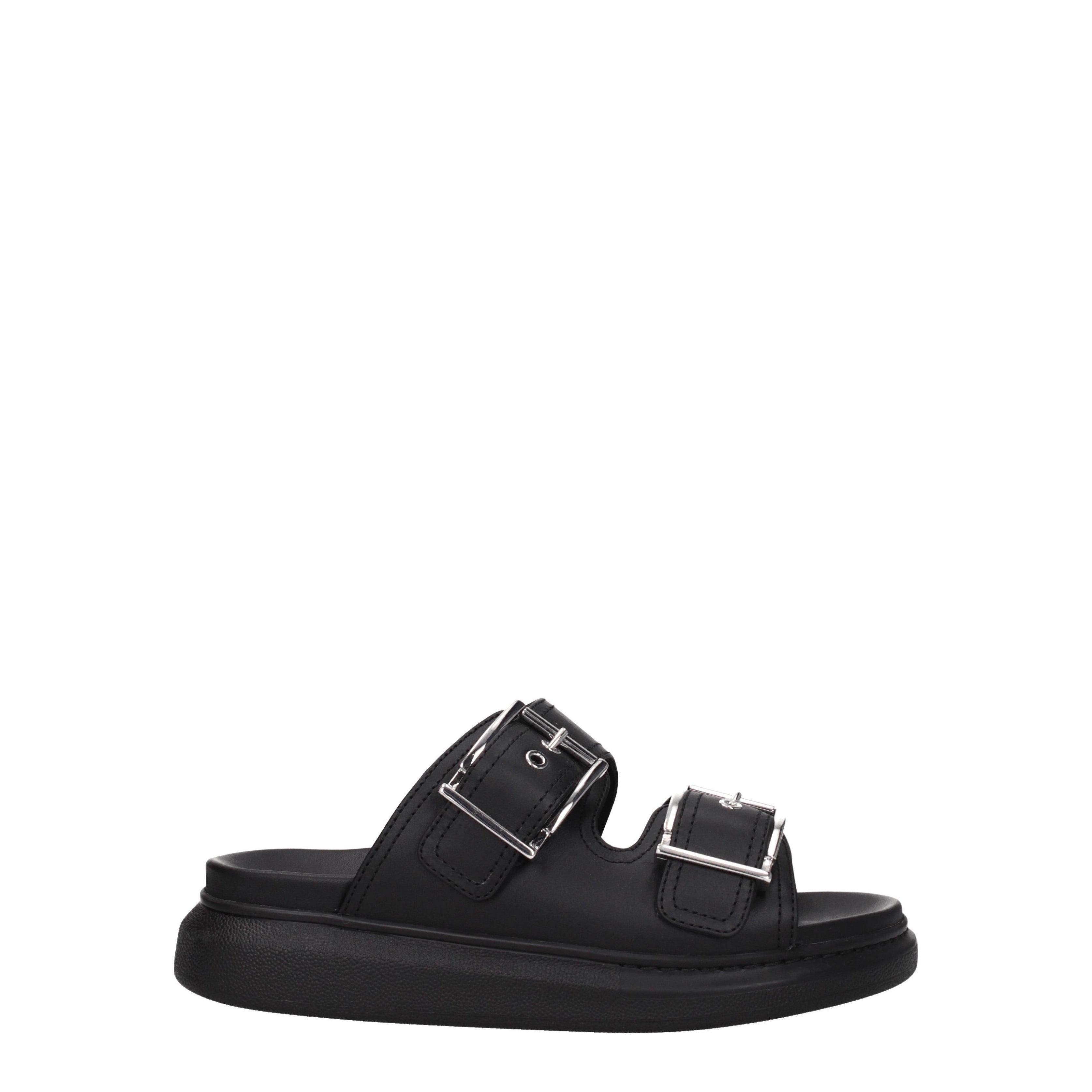 Mcqueen With Stiletto Black Slip-On Heel Alexander サンダル・ミュール Sandals