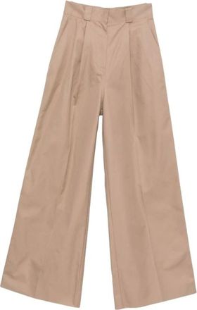 Balenciaga Pantalones Anchos de Cintura Alta - Trousers - Mujer - Beige - S