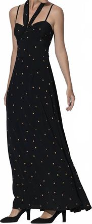 Lusana Meela Maxi Dress In Gold Leaf