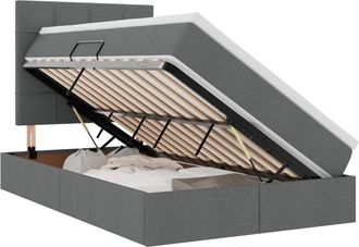 vidaXL Bed with Mattress with Storage Dark Grey 120 x 190 cm Polyester vidaXL